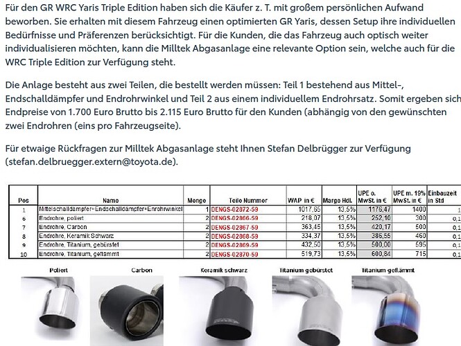 Upselling Chance Milltek Anlage