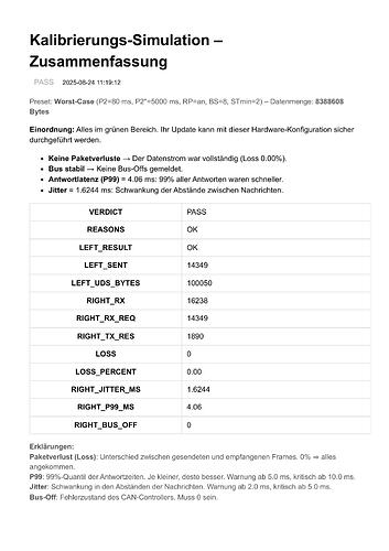 Kalibrierungs-Simulation – Report